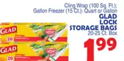 Bravo Supermarkets GLAD LOCK STORAGE BAGS, 20-25 Ct. Box offer