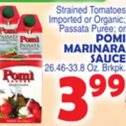 Bravo Supermarkets POMI MARINARA SAUCE offer