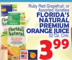 Bravo Supermarkets FLORIDA'S NATURAL PREMIUM ORANGE JUICE offer