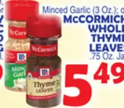 Bravo Supermarkets CORMICK WHOLE THYME LEAVES offer