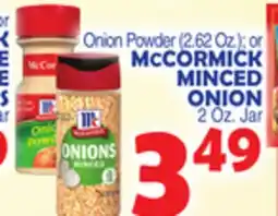 Bravo Supermarkets MCCORMICK MINCED ONION, 2 Oz. Jar offer