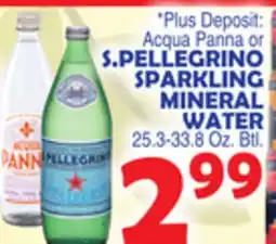 Bravo Supermarkets S. PELLEGRINO SPARKLING MINERAL WATER offer