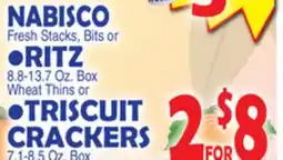 Bravo Supermarkets NABISCO RITZ 8.8-13.7 Oz. Box, TRISCUIT CRACKERS 7.1-8.5 Oz. Box offer