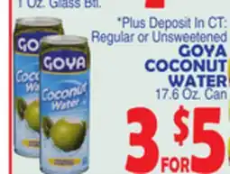 Bravo Supermarkets GOYA COCONUT WATER offer