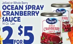 Bravo Supermarkets OCEAN SPRAY CRANBERRY SAUCE offer