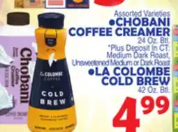 Bravo Supermarkets CHOBANI COFFEE CREAMER 24 Oz. Btl offer