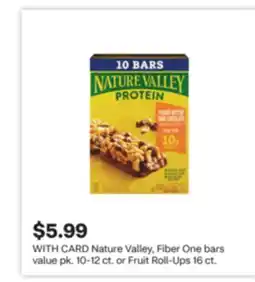 CVS Nature Valley, Fiber One bars value pk. 10-12 ct. or Fruit Roll-Ups 16 ct offer