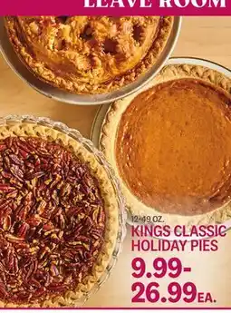 Kings Food Markets KINGS CLASSIC HOLIDAY PIES offer