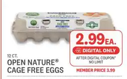 Kings Food Markets OPEN NATURE CAGE FREE EGGS offer