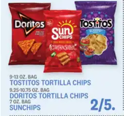 Kings Food Markets TOSTITOS TORTILLA CHIPS 9-13 OZ.BAG DORITOS TORTILLA CHIPS 9.25-10.75 OZ. BAG SUNCHIPS 7 OZ. BAG offer