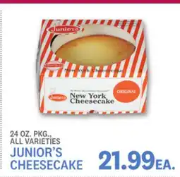 Kings Food Markets JUNIOR'S CHEESECAKE offer