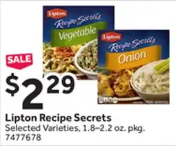 Stop&Shop Lipton Recipe Secrets offer