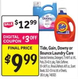Stop&Shop Tide, Gain, Downy or Bounce Laundry Care offer