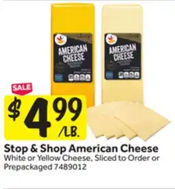 Stop&Shop Stop & Shop American Cheese offer