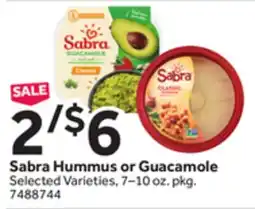 Stop&Shop Sabra Hummus or Guacamole offer