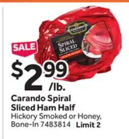 Stop&Shop Carando Spiral Sliced Ham offer