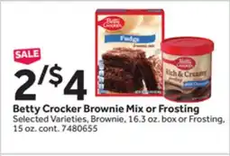 Stop&Shop Betty Crocker Brownie Mix or Frosting offer