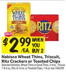 Stop&Shop Nabisco Wheat Thins, Triscuit, Ritz Crackers or Toasted Chips offer