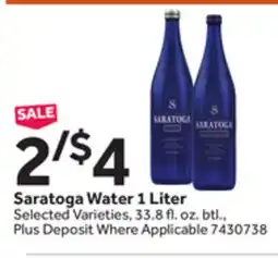 Stop&Shop Saratoga Water 1 Liter offer