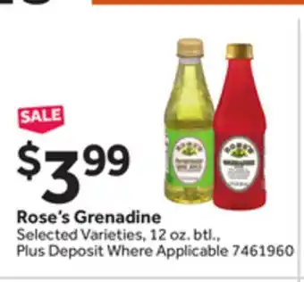 Stop&Shop Rose's Grenadine offer