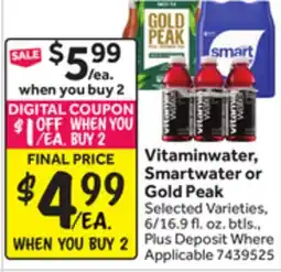Stop&Shop Vitaminwater, Smartwater or Gold Peak offer