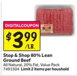 Stop&Shop 80% Lean Ground Beef offer