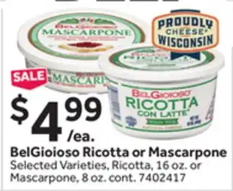 Stop&Shop BelGioioso Ricotta or Mascarpone offer
