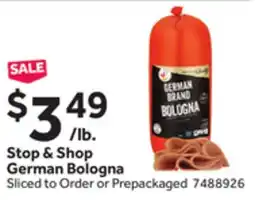 Stop&Shop Stop & Shop German Bologna offer