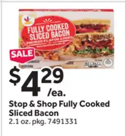 Stop&Shop Stop & Shop Fully Cooked Sliced Bacon offer