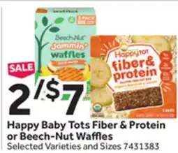 Stop&Shop Happy Baby Tots Fiber & Protein or Beech-Nut Waffles offer