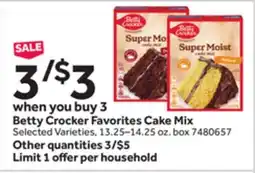 Stop&Shop Betty Crocker Favorites Cake Mix offer