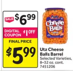 Stop&Shop Utz Cheese Balls Barrel offer