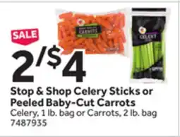 Stop&Shop Stop & Shop Celery Sticks or Peeled Baby-Cut Carrots offer