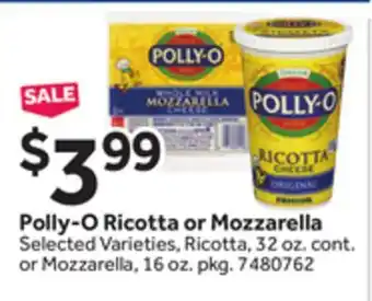 Stop&Shop Polly-O Ricotta or Mozzarella offer