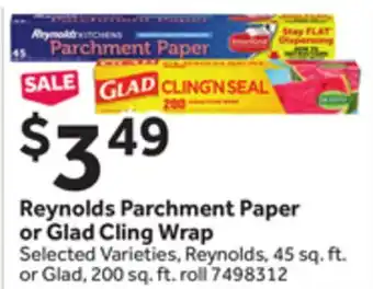 Stop&Shop Reynolds Parchment Paper or Glad Cling Wrap offer
