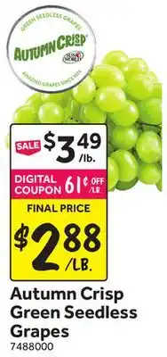 Stop&Shop Autumn Crisp Green Seedless Grapes offer