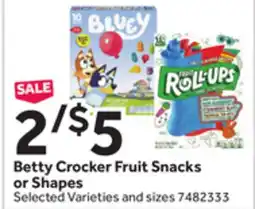 Stop&Shop Betty Crocker Fruit Snacks or Shapes offer