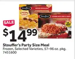 Stop&Shop Stouffer's Party Size Meal offer
