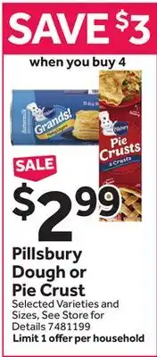 Stop&Shop Pillsbury Dough or Pie Crust offer
