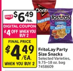 Stop&Shop FritoLay Party Size Snacks offer