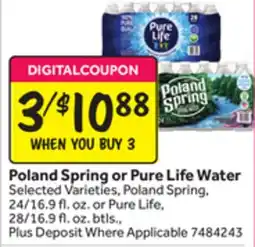Stop&Shop Poland Spring or Pure Life Water offer