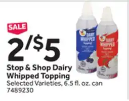 Stop&Shop Stop & Shop Dairy Whipped Topping offer