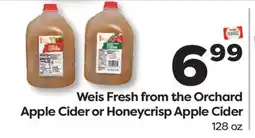 Weis Markets Weis Fresh from the Orchard Apple Cider or Honeycrisp Apple Cider offer
