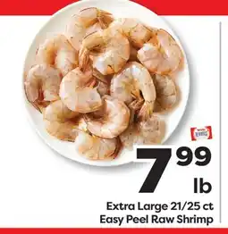 Weis Markets Extra Large 21/25 ct Easy Peel Raw Shrimp offer
