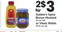 ACME Gulden's Spicy Brown Mustard 12 oz. btl. or Vlasic Relish 10 fl. oz. jar offer