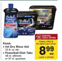 ACME Finish Jet-Dry Rinse Aid 23 fl. oz. btl. Powerball Tabs 28 ct. ultimate or 37 ct. quantum offer