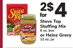 ACME Stove Top Stuffing Mix 6 oz. box or Heinz Gravy 12 oz. jar offer