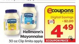 Weis Markets Hellmann's Mayonnaise offer