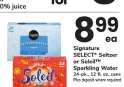 ACME Signature SELECT Seltzer or Soleil Sparkling Water offer