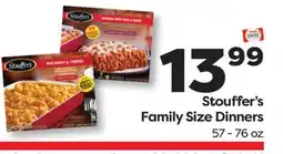 Weis Markets Stouffer's Family Size Dinners offer